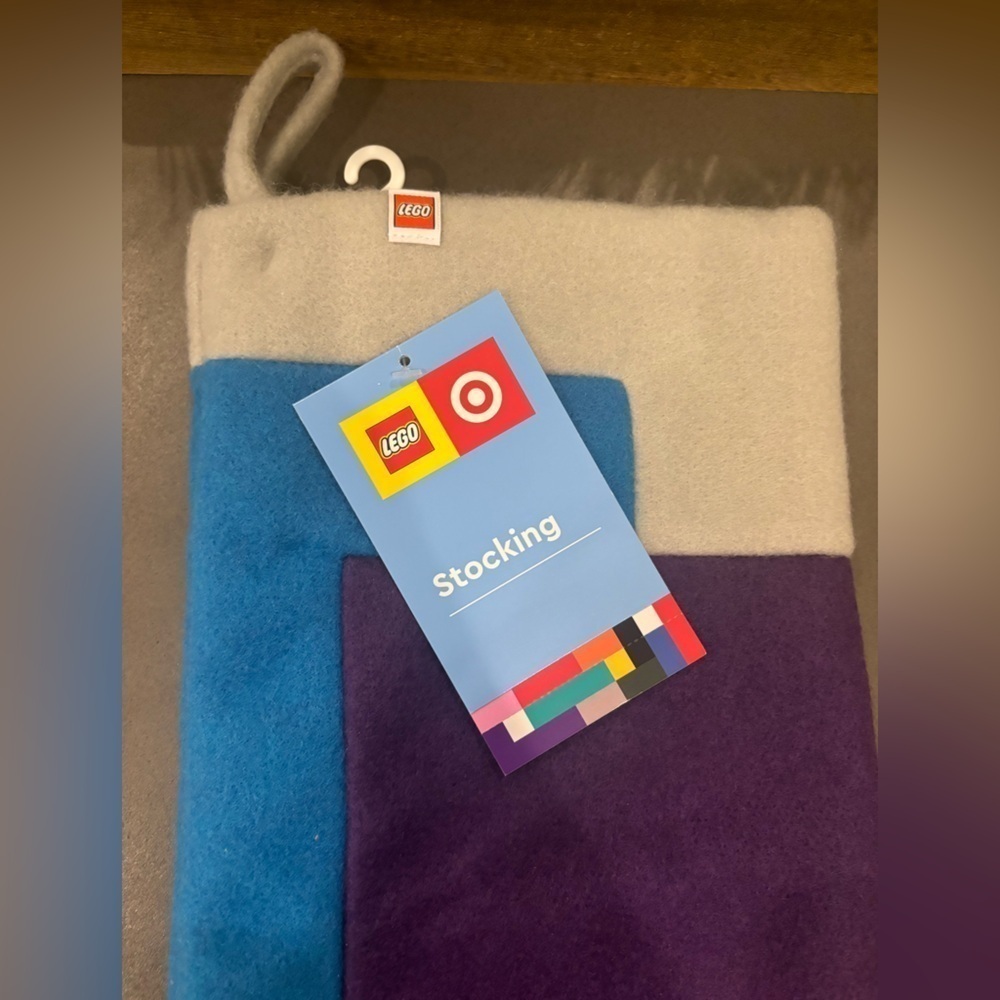 Lego Christmas Stocking 20" Color Block Felt Blue/Purple Collection X Target - Picture 2 of 6